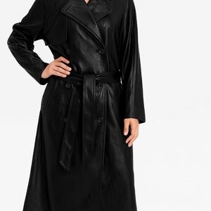 a new day Black Trench Coat